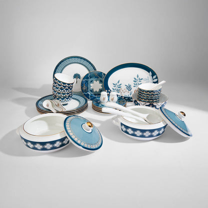 Claycraft India Circus Oceanic Opulence Georgian Dinner Set - 40 Pieces Dinner Set