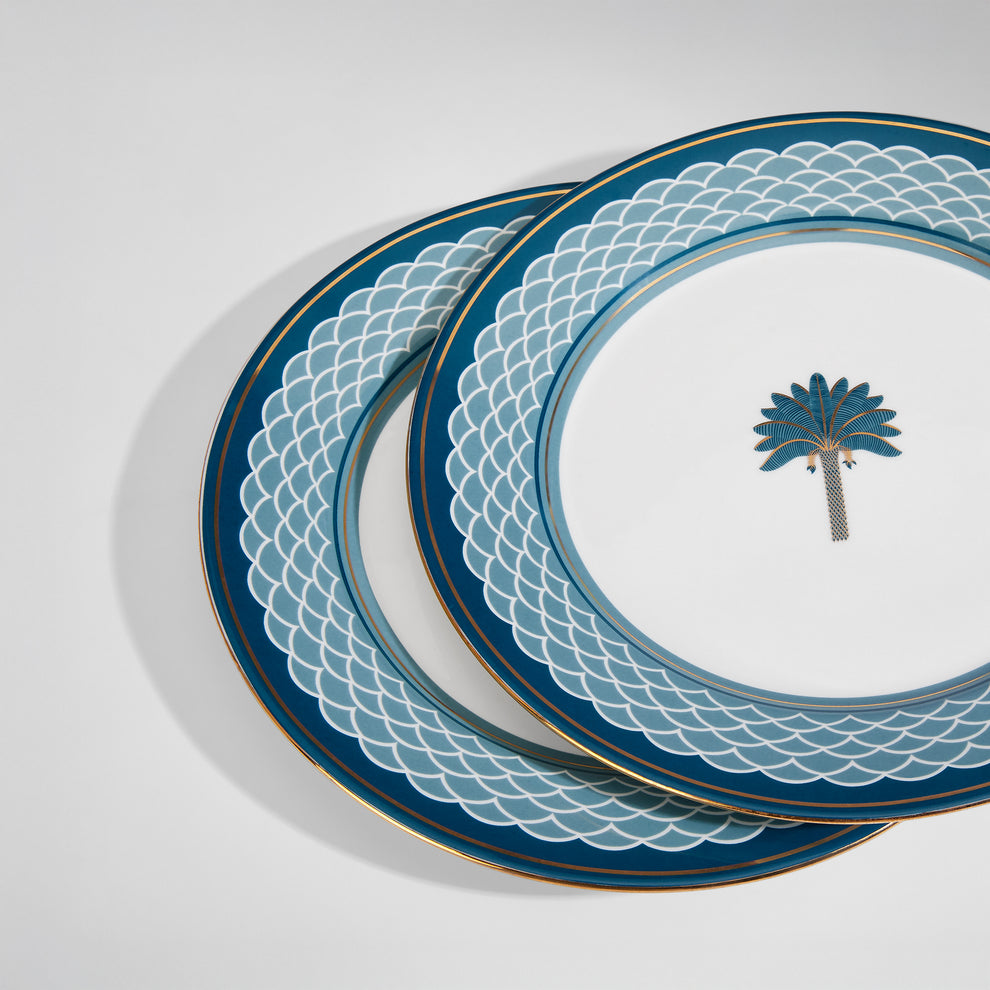 Claycraft India Circus Oceanic Opulence Georgian Dinner Set - 40 Pieces Dinner Set