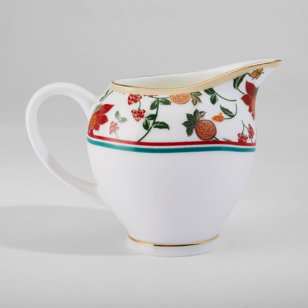 Claycraft India Circus Blushed Orchard Olive Ceramic Tea Set | 22k Gold Accents | Cup (150 ml), Teapot (1.3 Ltr), Sugar Pot (190 ml), Milk Pot (200 ml)