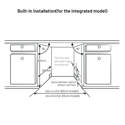 GLEN Built-in-Dishwasher 14 Place Setting SS Panel Electronic Controls (DW-7735M)