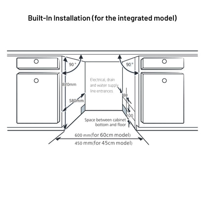 GLEN Free Standing Dishwasher 12 Place Setting SS Panel Electronic Controls (DW-5201FS)