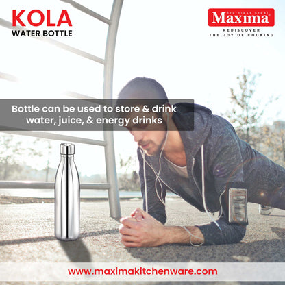 Maxima Kola Stainless Steel Water Bottle Matte Finish (750/1000ml)