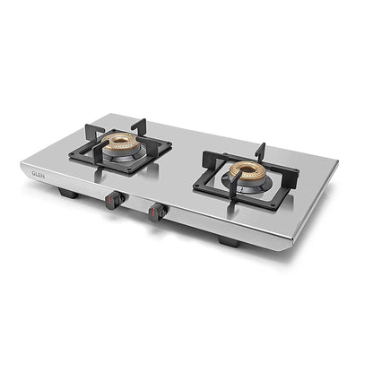 2 Burner Ultra Tuff Stainless Steel Gas Stove with Forged Brass Burner - Manual/Auto Ignition (1052 UT SS)