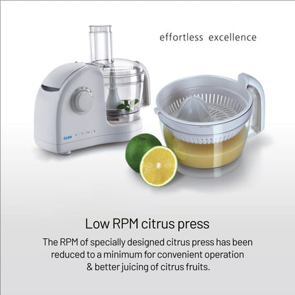 Food Processor Complete Kitchen Machine 700W b  2 Jars, Citrus Juicer 3 SS Disc Blades -White (4052LX)