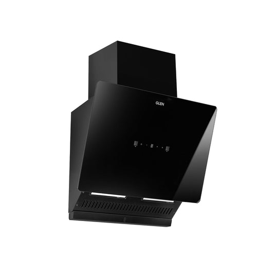 GLEN Auto Clean Glass Filter less Kitchen Chimney, Motion Sensor control with Digital Display 60/75/90cm 1400 m3/h - Black (CH6075AC)
