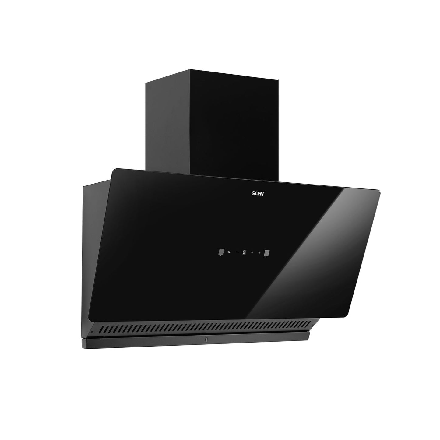 GLEN Auto Clean Glass Filter less Kitchen Chimney, Motion Sensor control with Digital Display 60/75/90cm 1400 m3/h - Black (CH6075AC)