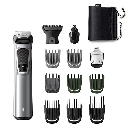 PHILIPS Series 7000 Multigroom Face, Body and Private Parts Patented Twin Trim Blades, 13 in 1 I Precision Trimming | 120 mins. runtime (MG7715/65)