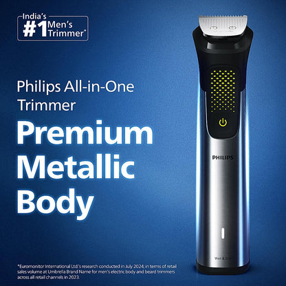 PHILIPS Series 9000 15 in 1 Pro Kit Face, Body & Private Parts | Premium All Metal Body | 120 mins. runtime (MG9551/65)