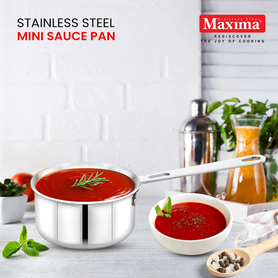 Maxima Triply Stainless Steel Mini Sauce Pan (10 cm) (Induction Friendly)