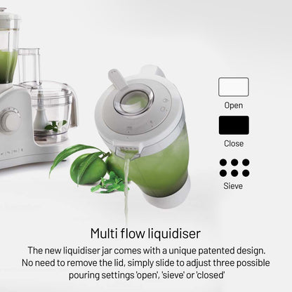 Food Processor Complete Kitchen Machine 700W b  2 Jars, Citrus Juicer 3 SS Disc Blades -White (4052LX)