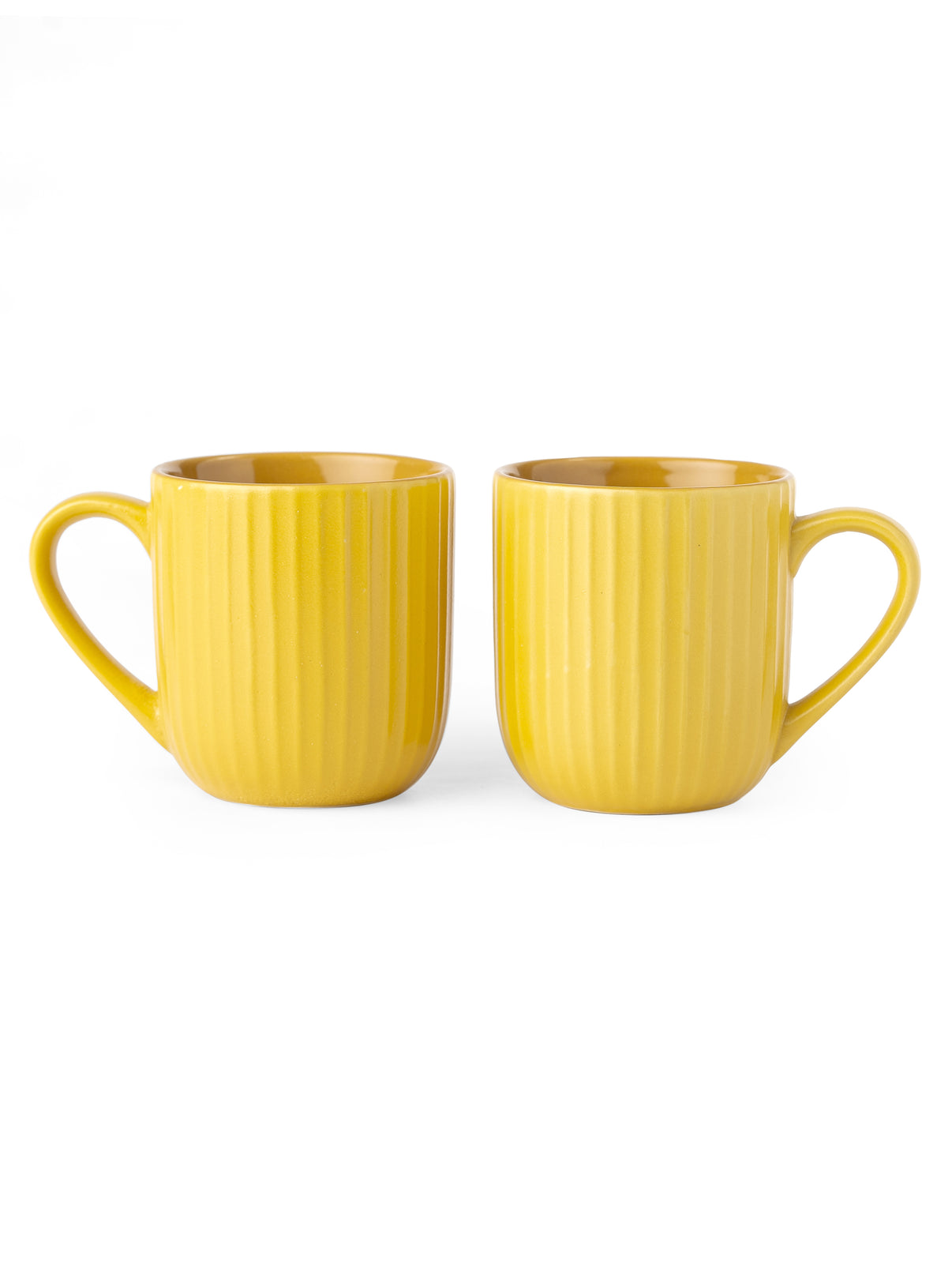 Claycraft Linea Pebble Mustard Coffee & Tea Mugs Set of 6 (250 ml)