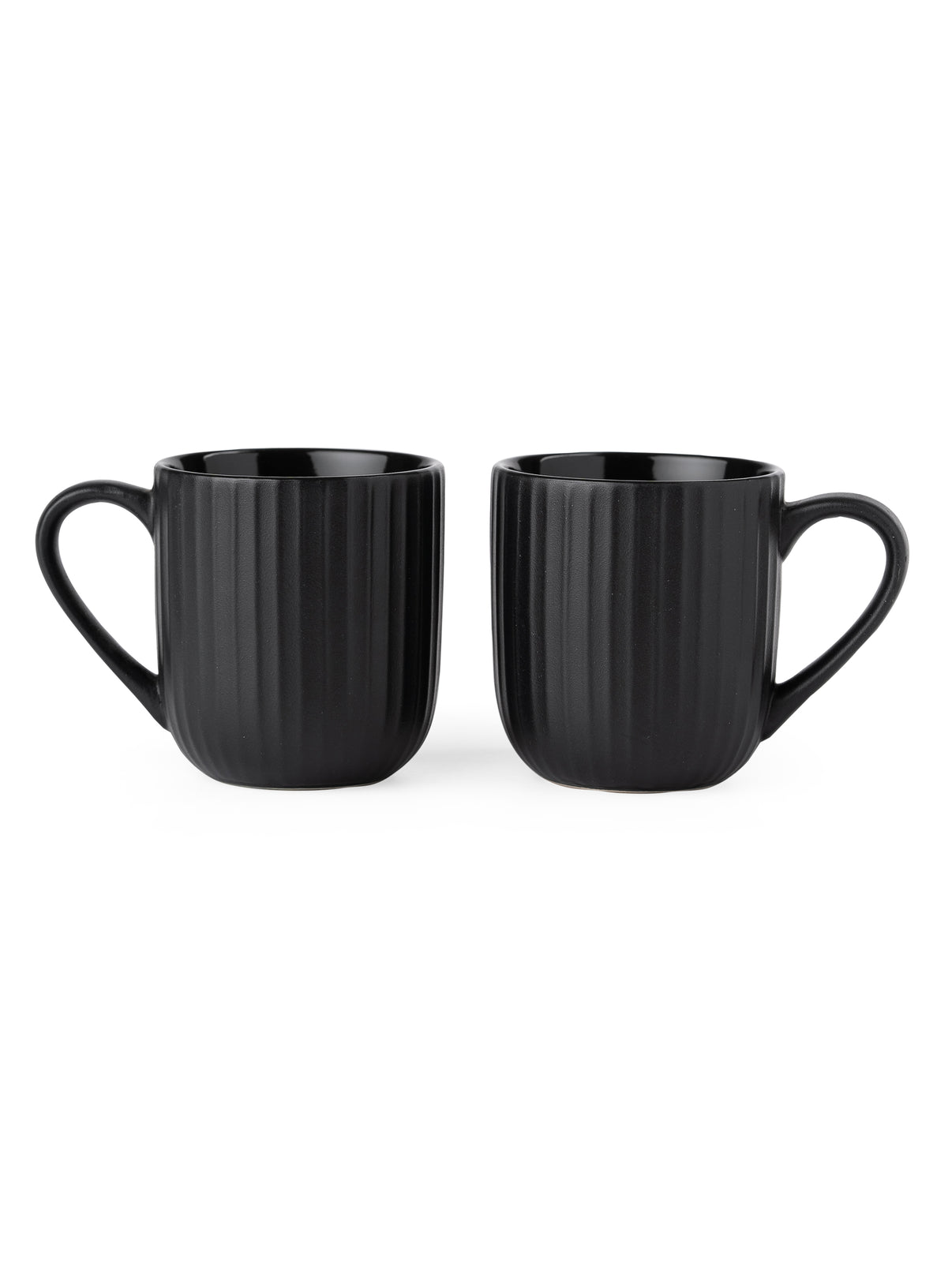 Claycraft Linea Pebble Black Coffee & Tea Mugs Set of 6 (250 ml)