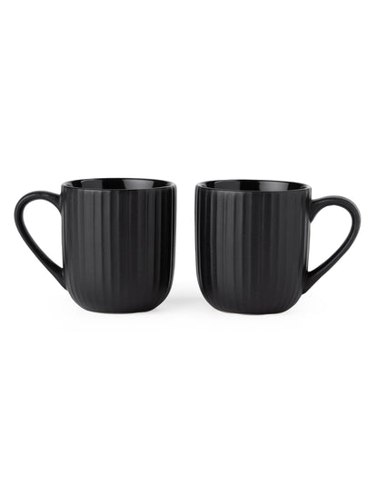Claycraft Linea Pebble Black Coffee & Tea Mugs Set of 6 (250 ml)