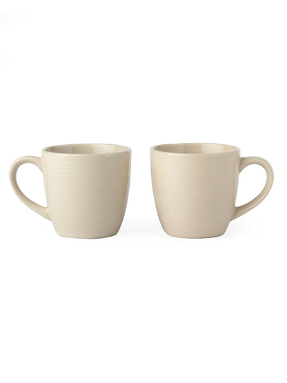 Claycraft Horizon Pebble Ivory Coffee & Tea Mugs Set of 6 (210 ml)