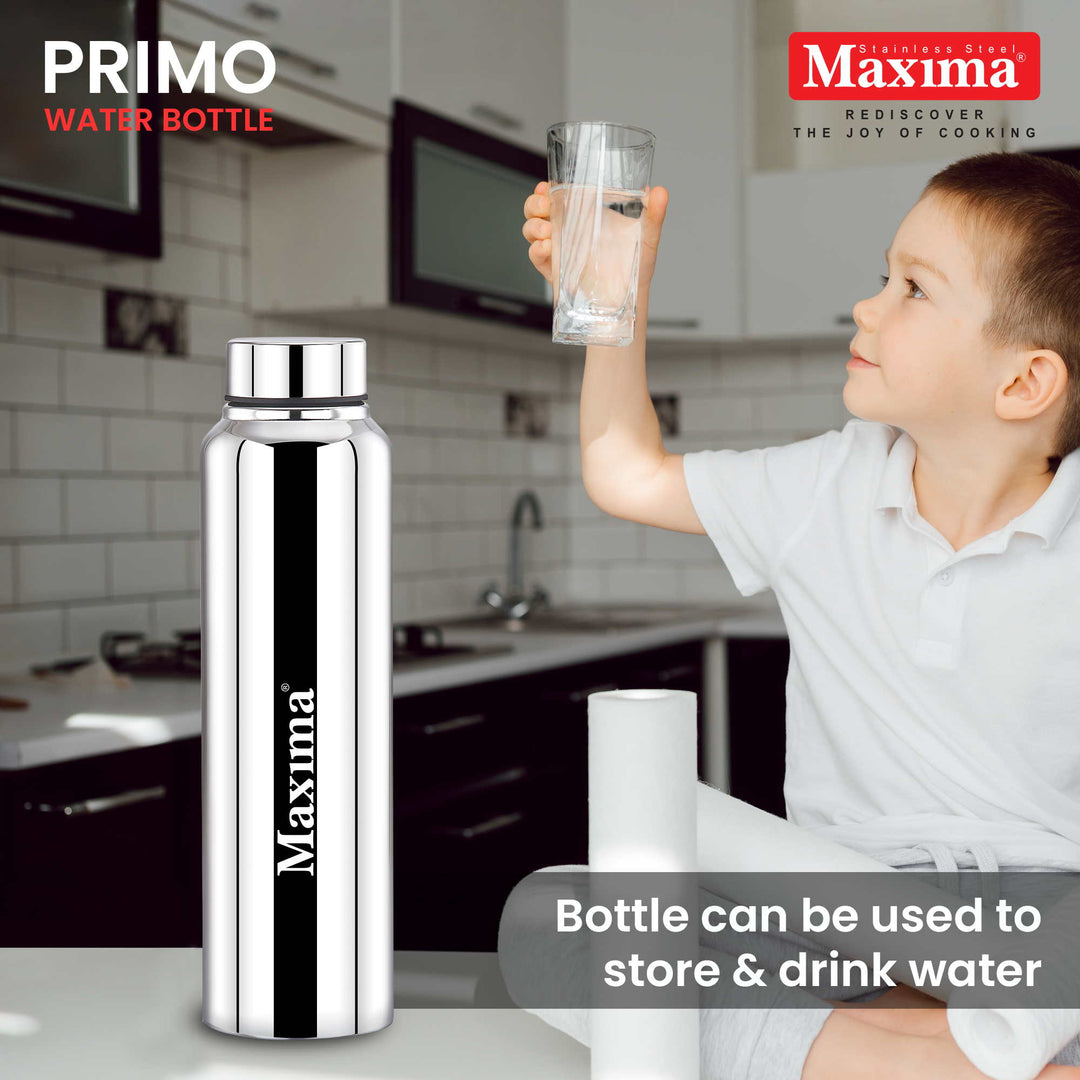Maxima Primo Stainless Steel Water Bottle Matte Finish (Available in 3 Sizes)