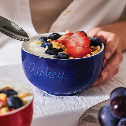 Meyer Disney Bon Voyage Ceramic Ramen Bowl Set of 2, (1 L Each) (Red and Blue)