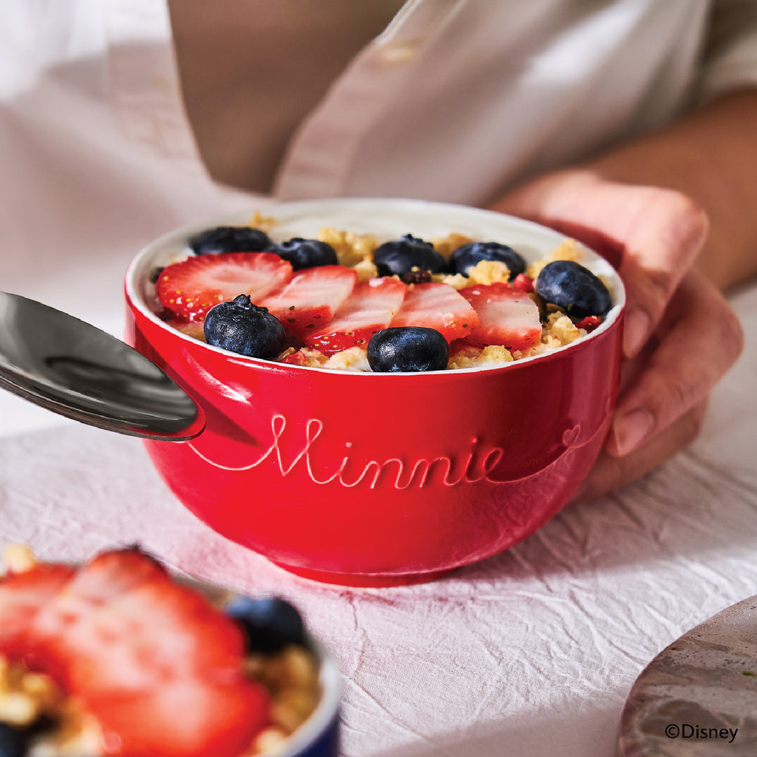 Meyer Disney Bon Voyage Ceramic Ramen Bowl Set of 2, (1 L Each) (Red and Blue)