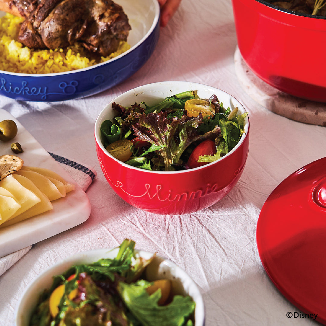 Meyer Disney Bon Voyage Ceramic Ramen Bowl Set of 2, (1 L Each) (Red and Blue)