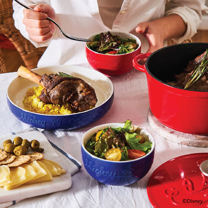 Meyer Disney Bon Voyage Ceramic Ramen Bowl Set of 2, (1 L Each) (Red and Blue)