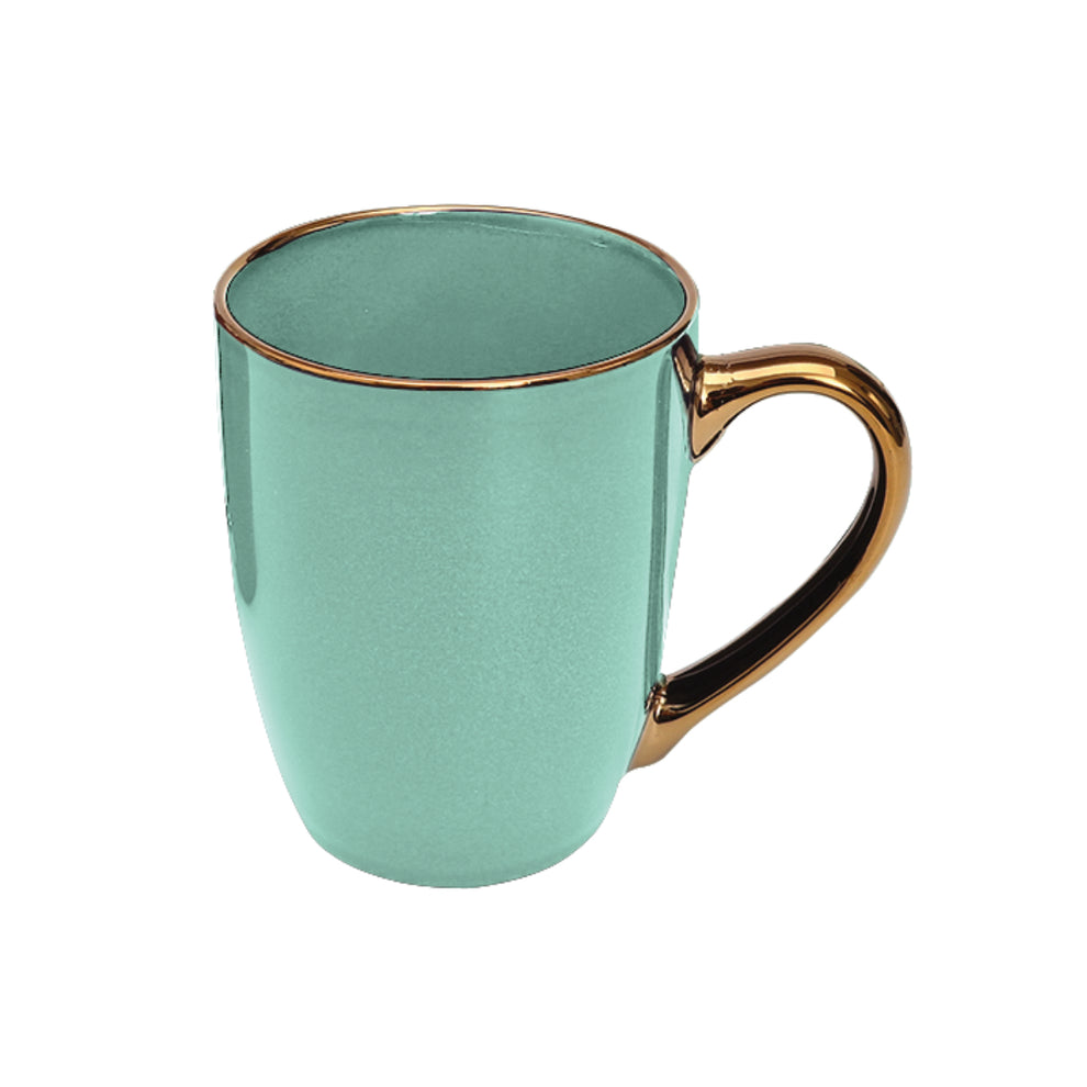 Claycraft Ruby Emrald Coffee/ Milk Mug White 1 Piece, Green (315ml)