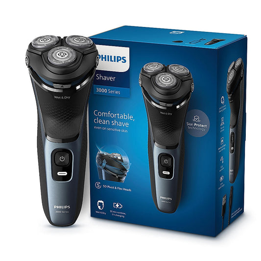 Philips Electric Shaver for Men | SkinProtect Technology, Wet and Dry Shave | 5D Floating Heads | 27 Self Sharpening Blades | Pop up Trimmer | Cordless | Waterproof | 3000 Series | S3144/03