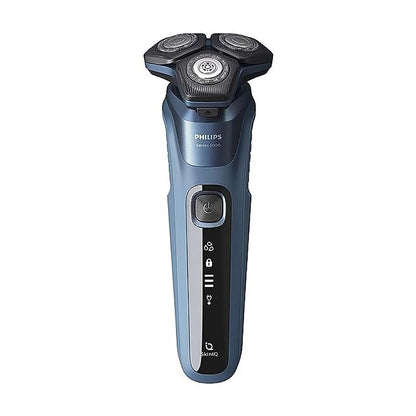 Philips Electric Shaver- SenseIQ Technology Power Adapt Sensor | 360° Flexing heads Integrated pop up trimmer I 90K cutting action per minute | Wet & Dry Shave | 5000 Series | S5582/20