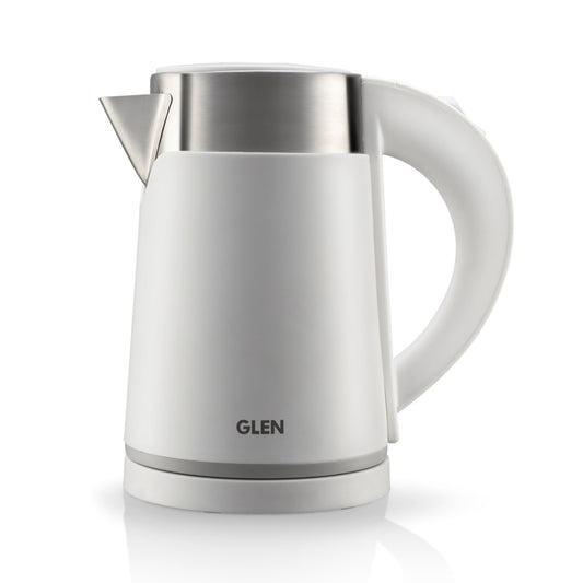 Electric Kettle 0.8 Litre Plastic Clad Stainless Steel, 360B0 Rotation Base, Auto Shutoff, 800 W - White/Red/Black (9004)