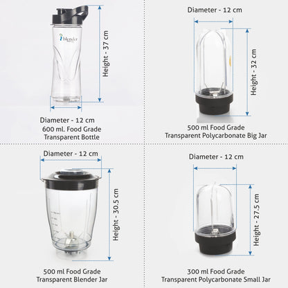 Active-Blender Multi Fuction, 350W, 20000 RPM Mixer, Grinder, Blender, Juicer, 1 Bottle and 3 Jars  (4048 NMF)