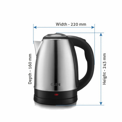 Electric Kettle 1.8 Litre Stainless Steel with 360B0 Rotational Base, 1500 W - Silver (9002)