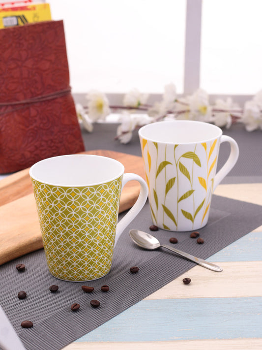 Claycraft Zing Imperial Coffee & Milk Mug, 340ml, Set of 2 Green