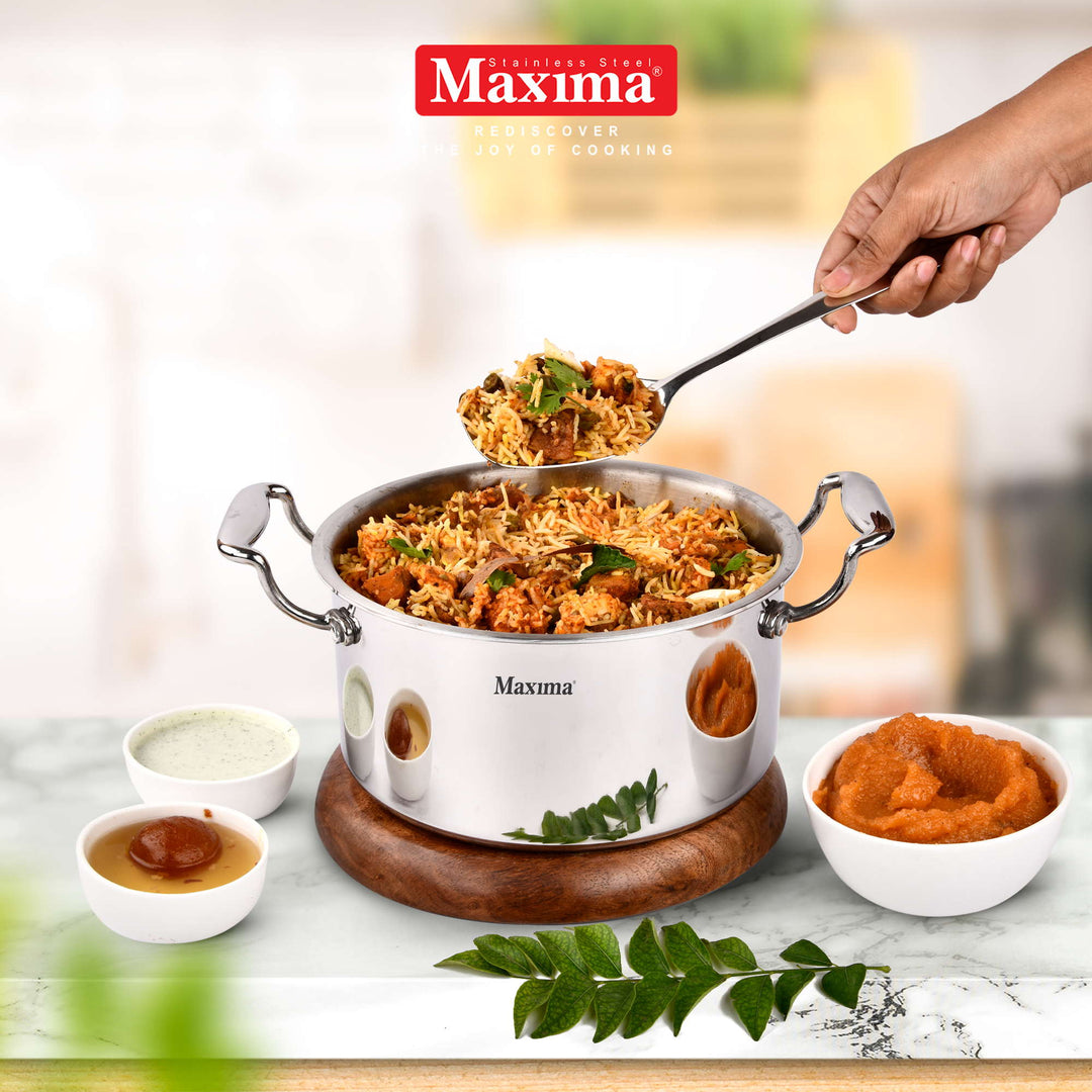 Maxima Triply Stainless Steel Sauce Pot with lid (Induction Friendly)