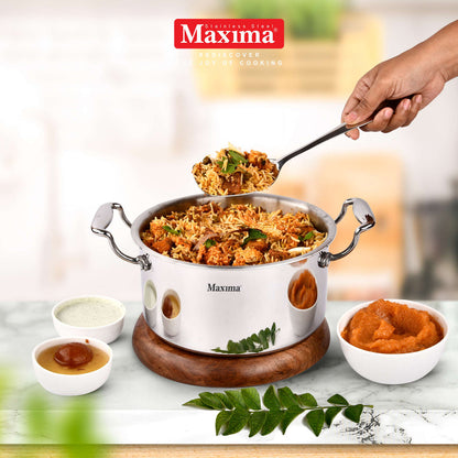 Maxima Triply Stainless Steel Sauce Pot with lid (Induction Friendly)