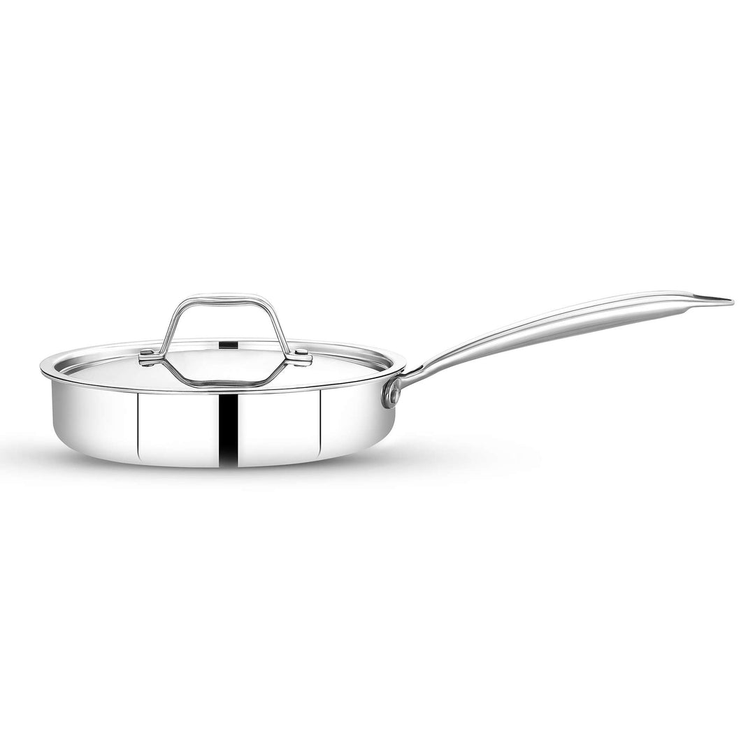 Maxima Triply Stainless Steel Saute Pan With Lid (Induction Friendly)