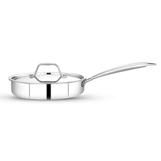 Maxima Triply Stainless Steel Saute Pan With Lid (Induction Friendly)
