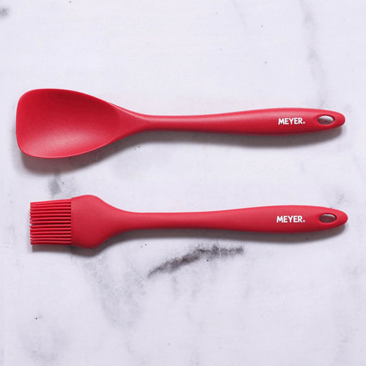 Meyer Silicone Accessories 2 pcs set - (Turner + Brush) Red