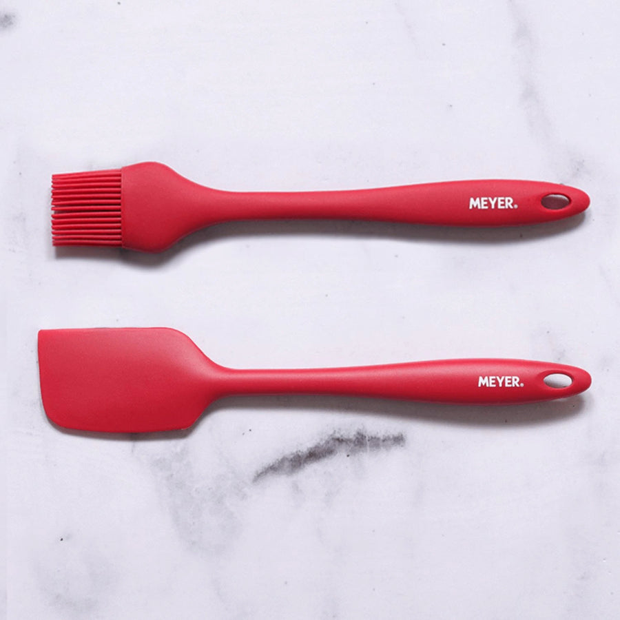Meyer Silicone Accessories 2 pcs set - (Spatula + Brush), Red