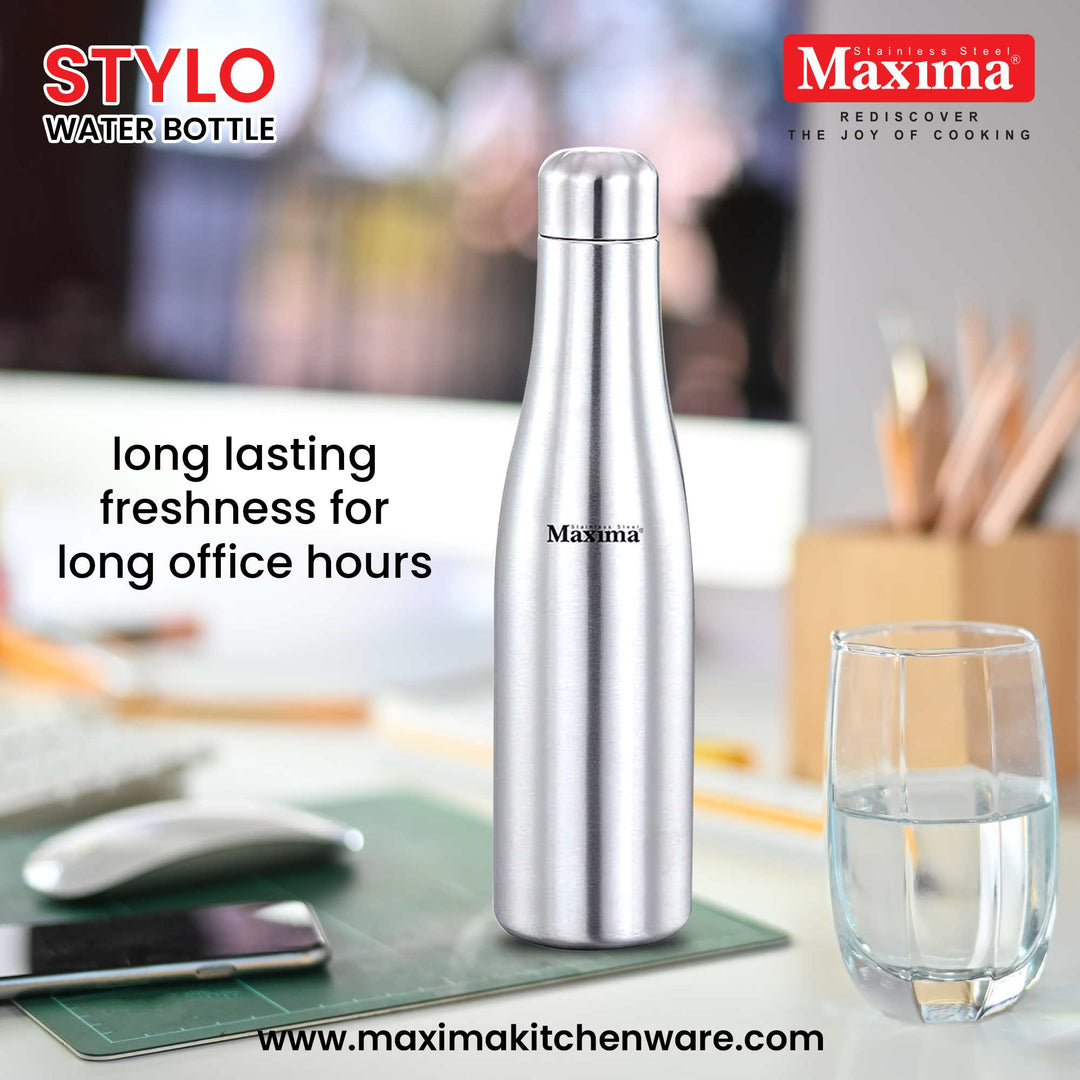 Maxima Stylo Stainless Steel Water Bottle Matte Finish (750/1000ml)