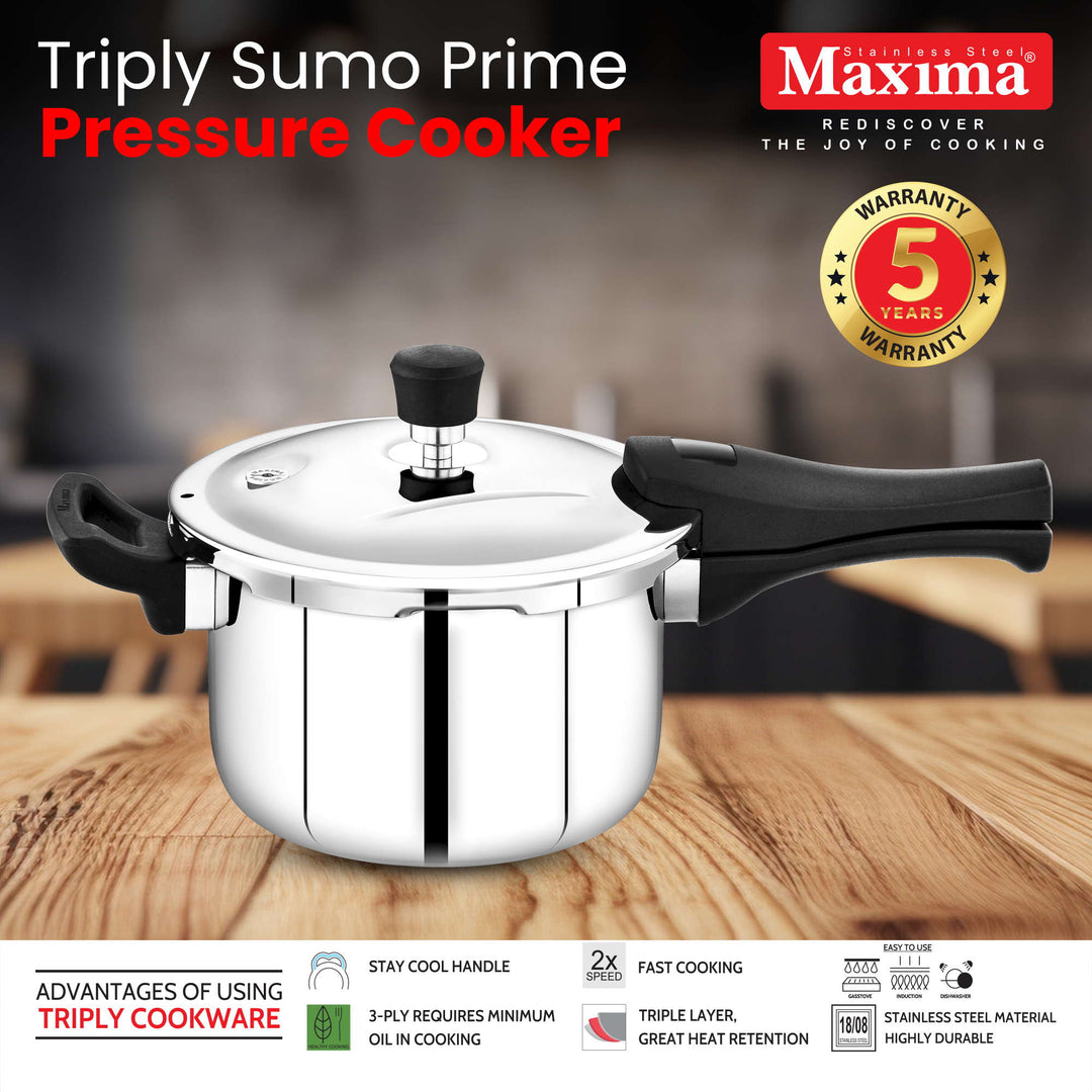 Maxima Triply SS Sumo Prime Pressure Cooker (Induction Friendly)