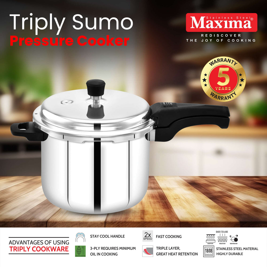 Maxima Triply Stainless Steel Sumo Cooker (Induction Friendly)