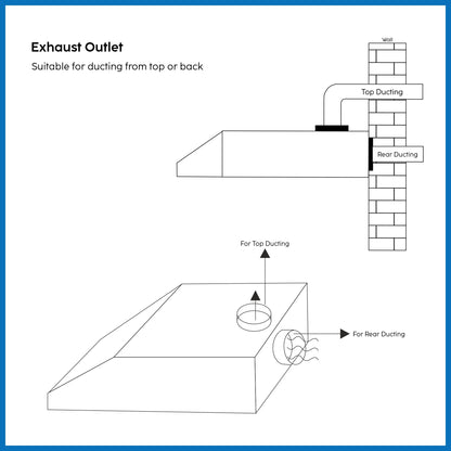 Straight Line Kitchen Chimney Push Button Baffle filters 60cm 1000 m3/h -Silver (6001 SS PB)