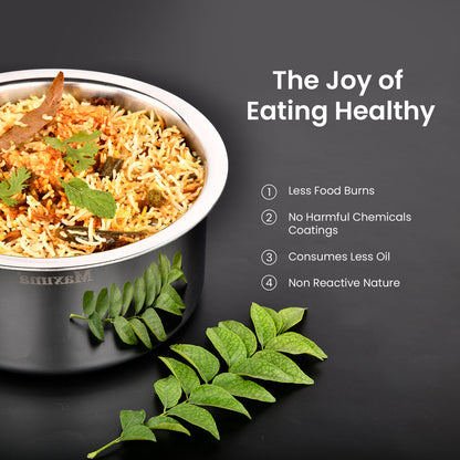 Maxima Triply Stainless Steel Tope with Lid | Induction Friendly