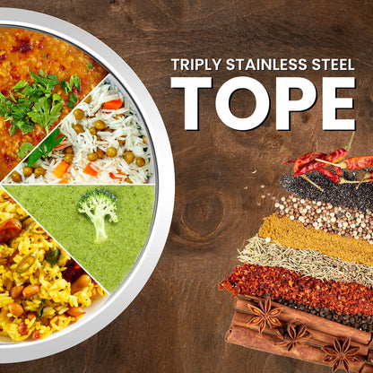 Maxima Triply Stainless Steel Tope with Lid | Induction Friendly