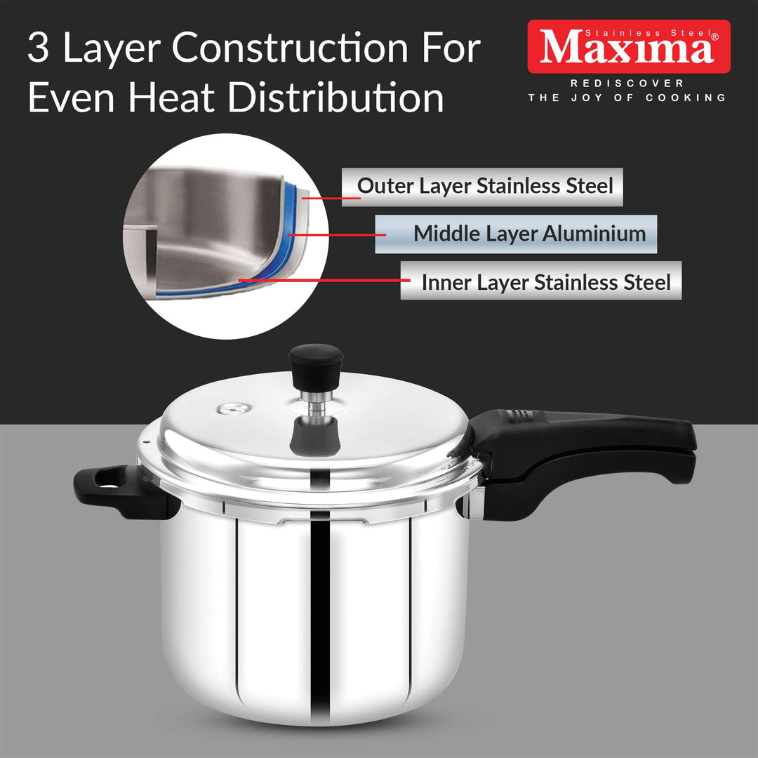 Maxima Triply Stainless Steel Sumo Cooker (Induction Friendly)