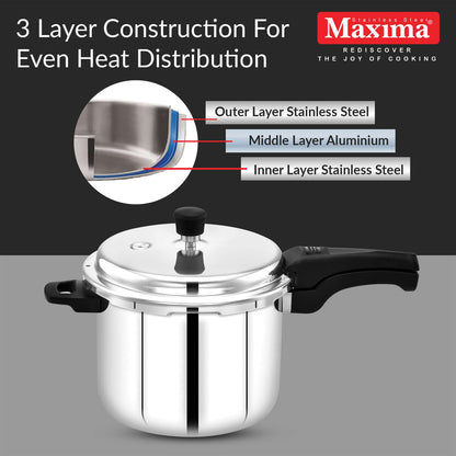 Maxima Triply Stainless Steel Sumo Cooker (Induction Friendly)