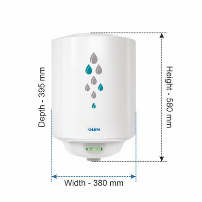 Water Heater 25 Litre 2000W 8 Bar Pressure Glasslined Element and Tank, Temperature control (7056)