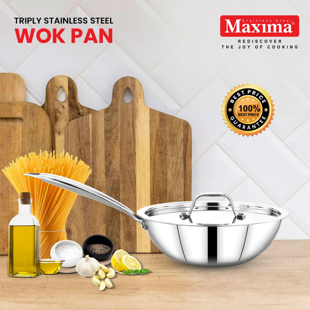 Maxima Triply Honeycomb Wok Pan (Induction Friendly)