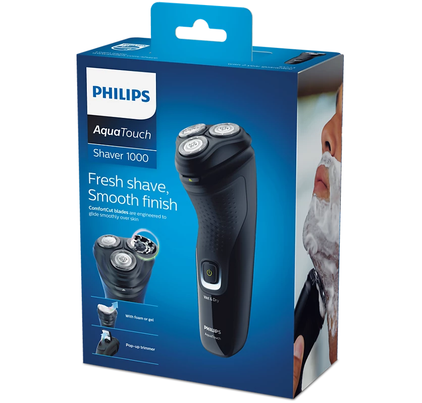 Philips AquaTouch Shaver | Wet or Dry electric shaver | 1000 Series