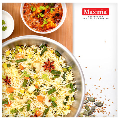 Maxima Kitchenware Triply Stainless Steel Tasla with Lid