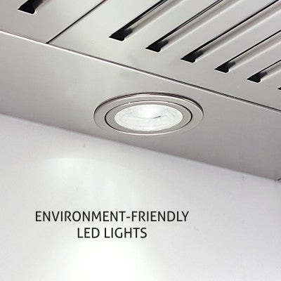 Electric Kitchen Chimney, T Shape Glass Baffle filters 60cm 1250 m3/h -Silver (6062 SS)