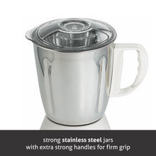 Mixer Grinder 750W 100% Copper Motor, 1 Transparent Jar, 3 Stainless Steel Jars, - White (4022 PLUS)